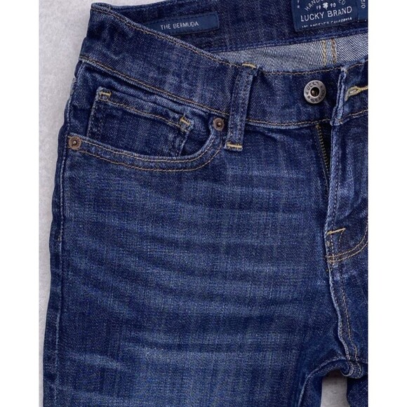 Lucky Brand Women’s Denim Bermuda Shorts Size 0/25 Blue Distressed Jean - Picture 4 of 13